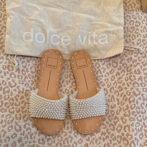 Dolce Vita Dalon Pearl Embellished Sandals